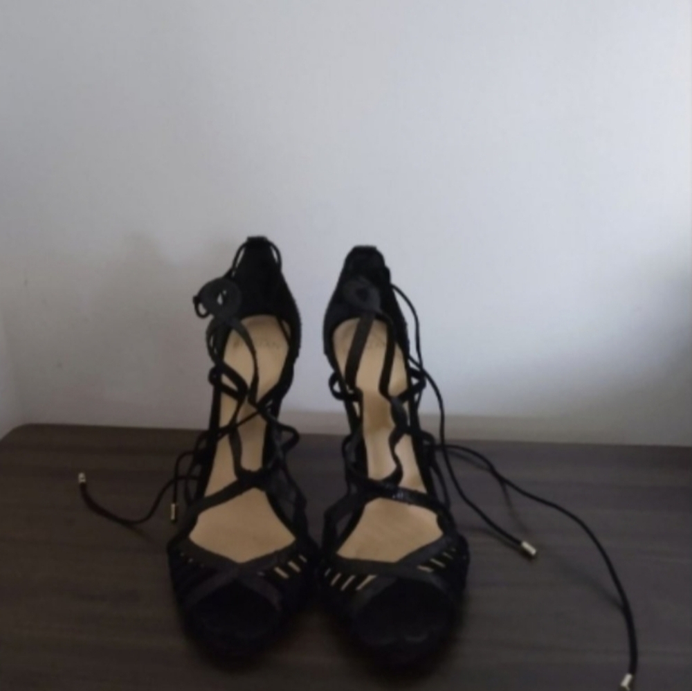 Alexandre Birman Lace Front Open Toe Heels Sz 39
